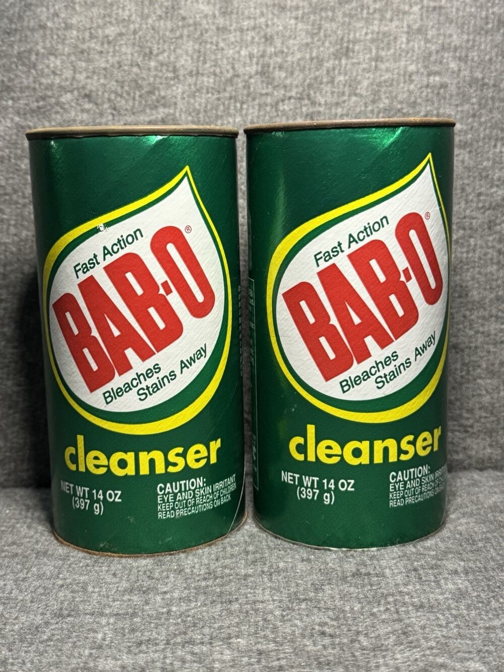2 BAB-O Fast Action Bleach Stains Away Cleanser Sealed - See Pics